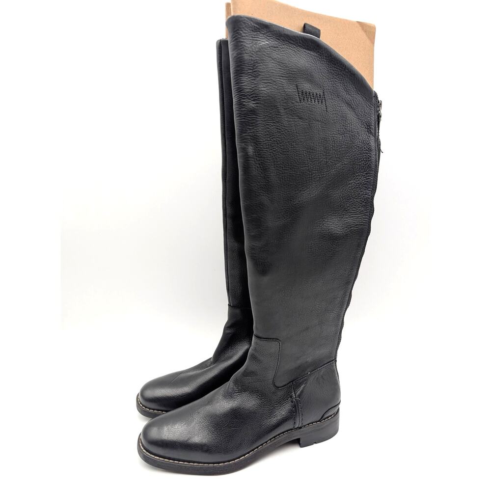 Franco Sarto Meyer Knee High Boots Back Zip Women's Black Size US6.5M EU36.5